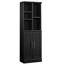 Armoire de rangement à six tablettes noires et brunes pour organiser la vie en plusieurs zones, avec un processus d'assemblage rapide et des tablettes réglables pour économiser de l'espace