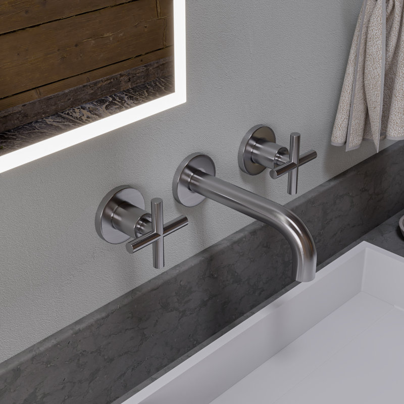 Widespread Bathroom Faucet, Brushed Nickel