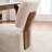 Linen Upholstered Armless Dining Chair with Casters,BEIGE-1125666455