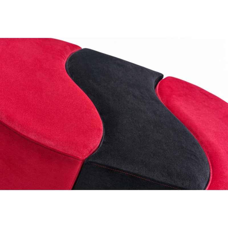 Pouf, Noir / rouge