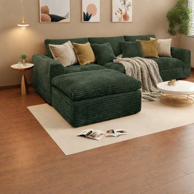 Relaxing Corduroy Sofas, 108-inch Modern Design, Versatile Home Seating