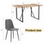 Ensemble de table et de chaises, chaises d'appoint rembourrées de style médiéval moderne, 6 chaises de salle à manger gris foncé et une table de salle à manger rectangulaire en bois aggloméré rustique de style industriel.
