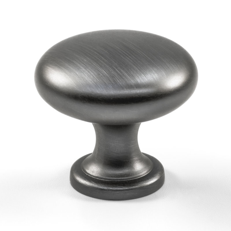 Antique Silver Round Zinc Cabinet Knob Set