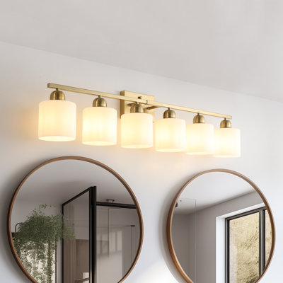 Luminaire de meuble-lavabo avec abat-jour en verre opale Kengston