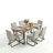 7-Piece Modern Rectangular Dining Table Set For 6 With Upholstered Dining Chairs-445148358