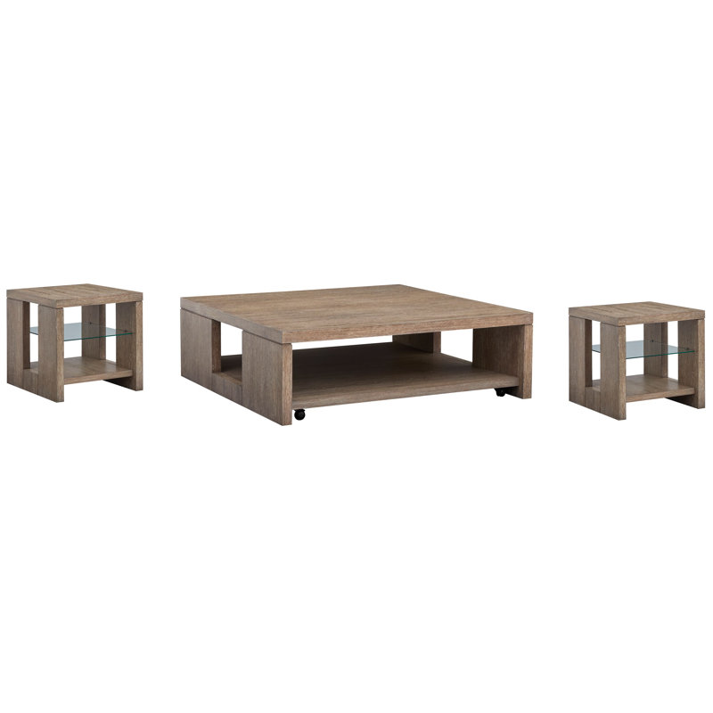 Table basse Gragg, 3 pièces: table basse, 2 tables de bout