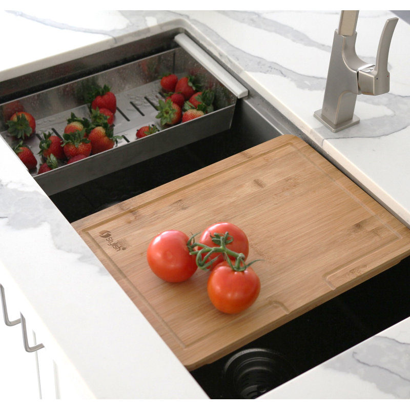 32 in. x 19 in. 16 Gauge, Stainless Steel, Brushed 50/50 Double Bowl Undermount Kitchen Sink with Build-in Accessories