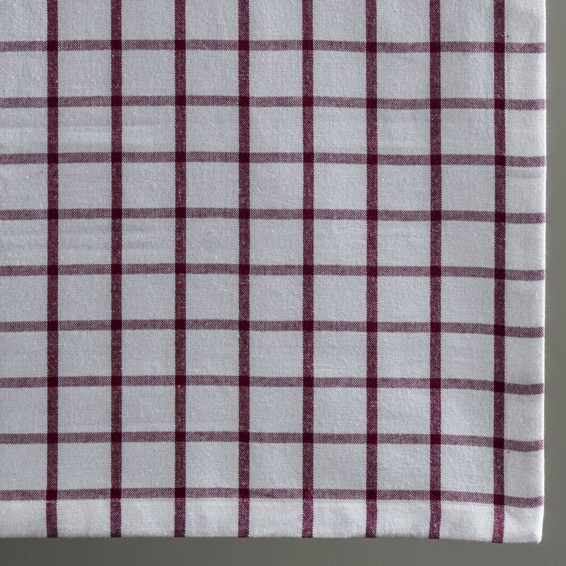 Checkered 100% Cotton Table Runner, Rhododendron
