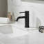 Robinet de salle de bain moderne en acier inoxydable noir de jais avec poignée à levier unique et fixation à trou unique, cartouche à disque en céramique, débit de 1,2 GPM