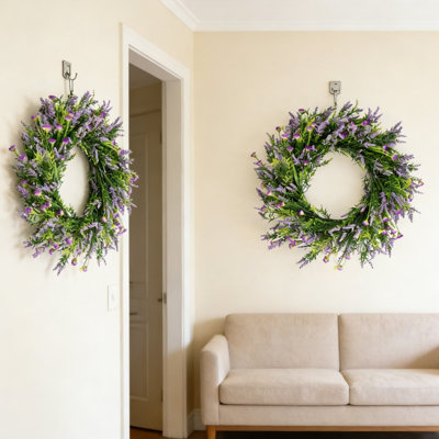 20inch Lavender Wreath Door, Spring Summer Lavender Wreath Indoor and Outdoor Decoration, Rural and Rural Home, Lavender for All Seasons Home Farmhouse Indoor Outdoor Wall Decor