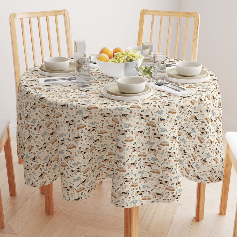 Round Cotton Twill Tablecloth