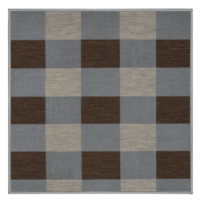 Machine Washable Botanical Brown Area Rug