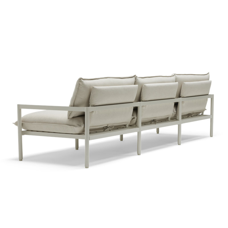 105'' Wide Outdoor Reversible Patio Sofa with Sunbrella Cushions, Putty