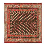 Rug & Kilim’S Tribal Style Square Rug In Brown And Red With Floral Patterns