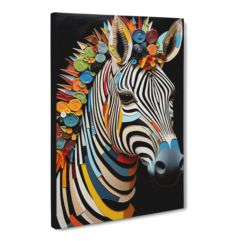 Zebra Orphism - Art Prints - Wrapped Canvas, 60cm H x 40cm W x 3cm D