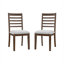 Ensemble de 4 chaises d'appoint rembourrées brun chaud - structure en bois d'hévéa massif, dossier haut, sans accoudoirs pour la cuisine et la salle à manger