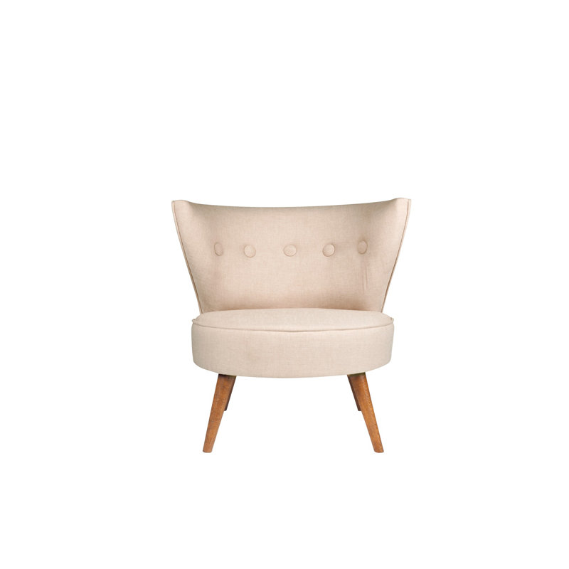 Fauteuil demi-tonneau en polyester 31,5 po Burgos, Polyester crème