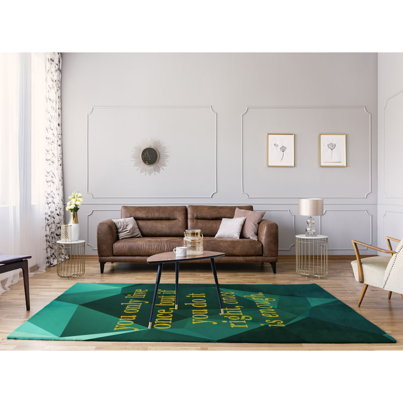 Faux gemme que vous ne vivrez qu’une fois tapis de poly-chenille, Rectangle 5 pi x 7 pi