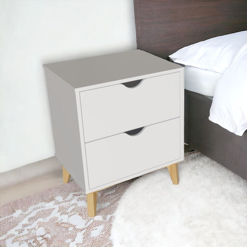 Table de chevet 24 tiroirs 24 po, Blanc