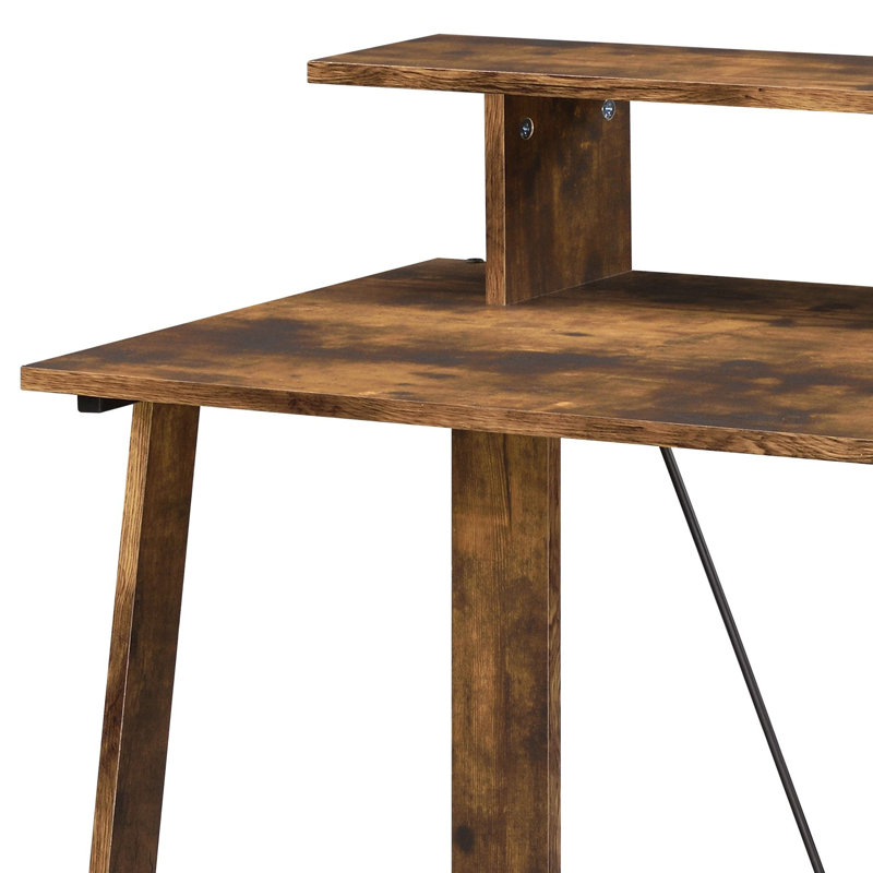 Shepard Rectangular Writing Desk with Open Storage, Oak