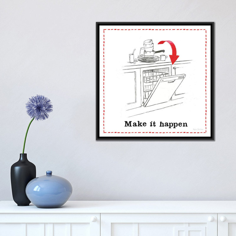 « home improvement iv », impression sur toile, H 37 po x l 37 po x P 1,5 po, Toile avec cadre noir, Pas de tapis