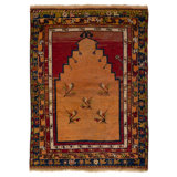 Red Vintage Traditional Wool Rug - 3'1"" x 4'8""