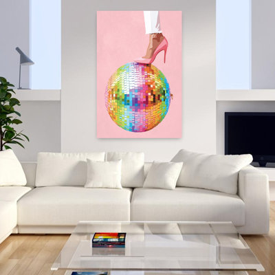 «Pink Heel Disco Style Colorful Elegant Vibrant», art mural