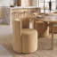 Ensemble de table de salle à manger extensible en placage de bois de 78" à 96" avec 6 chaises en velours et roulettes dissimulées-1120649912