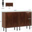 Buffet 59 ", ensemble de 2 tablettes réglables pour le salon / salle à manger - brun foncé