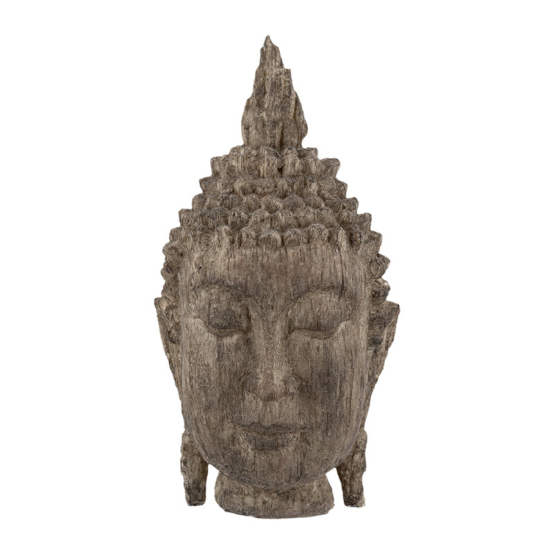 6.5X6.3X12" Meditating Buddha Head Sculpture, Large
