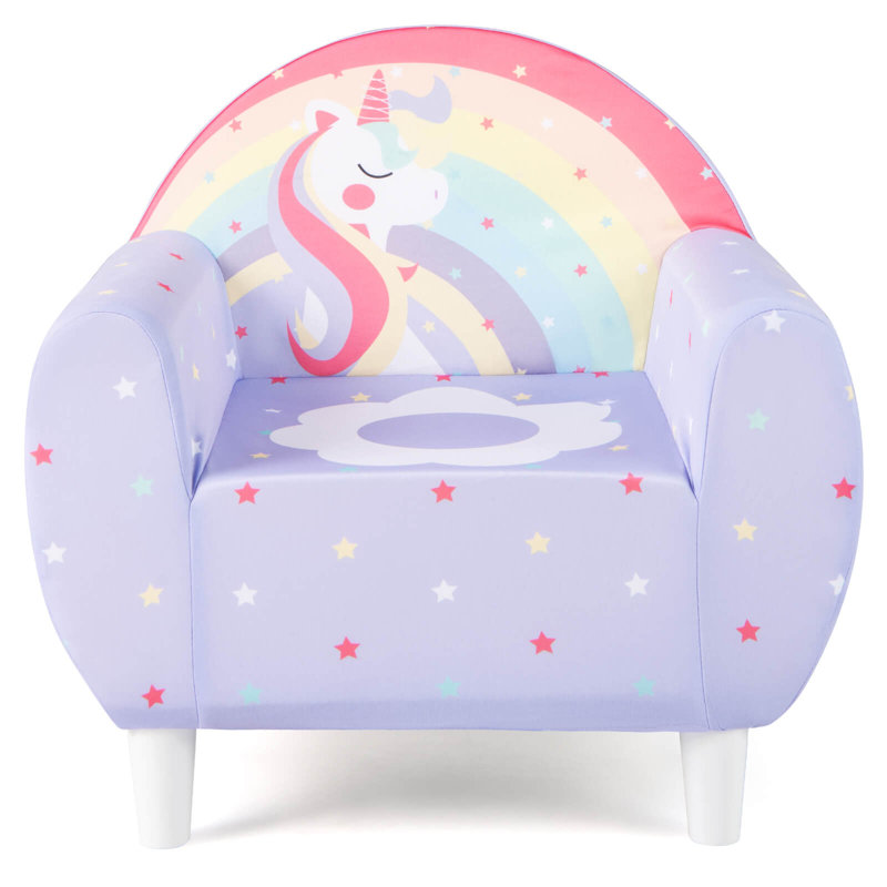 Canapé pour enfants avec rembourrage en éponge respirante en spandex pour garçons et filles mauve