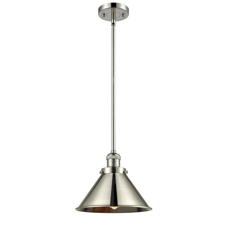 Paylor 1 - Light Single Pendant, Polished Nickel, Polished Nickel, 6 Watt Vinage LED Bulb