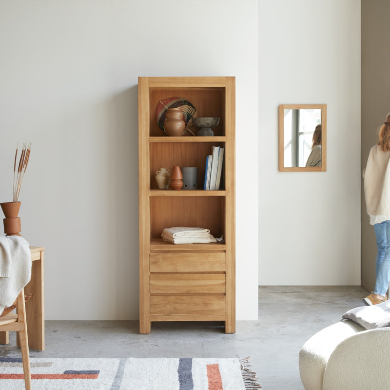 Moscatello 200cm H x 75cm W Solid Wood Bookcase