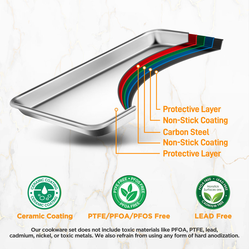 NutriChef Non-Stick Aluminum Baking Sheet with Cooling Rack