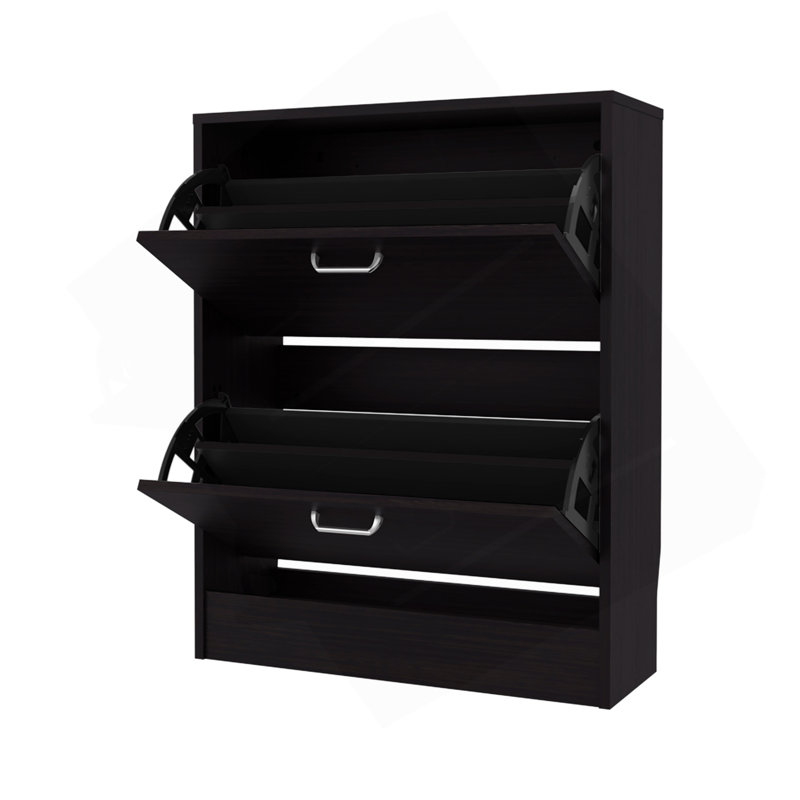 Range-chaussures H 31,5 po, 2 portes, wengé noir - Chambre