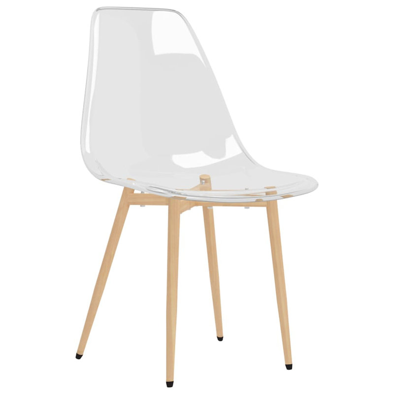 47cm H Metal Side Chair in Transparent, Brown, White