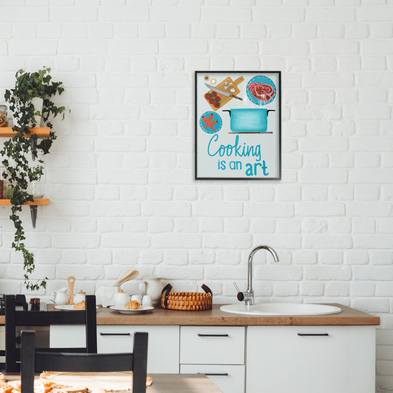 «Cuisiner est une phrase d'art», estampe numérique, design par Christine Becker, H 14 po x l 11 po