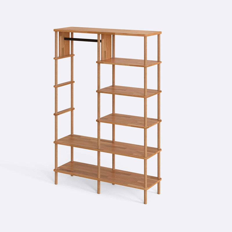 Étagère à vêtements en bois de hêtre massif Soho, H 69,50 po x l 47,20 po x P 15 po