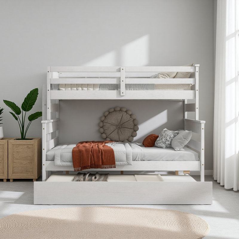 Wood Twin Over Full Bunk Bed, White