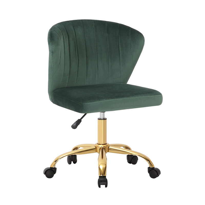 Benzonia Velvet Office Chair, Green