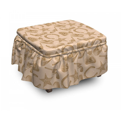 Ensemble de housse pour repose-pieds à coussins carrés 2 pièces western money