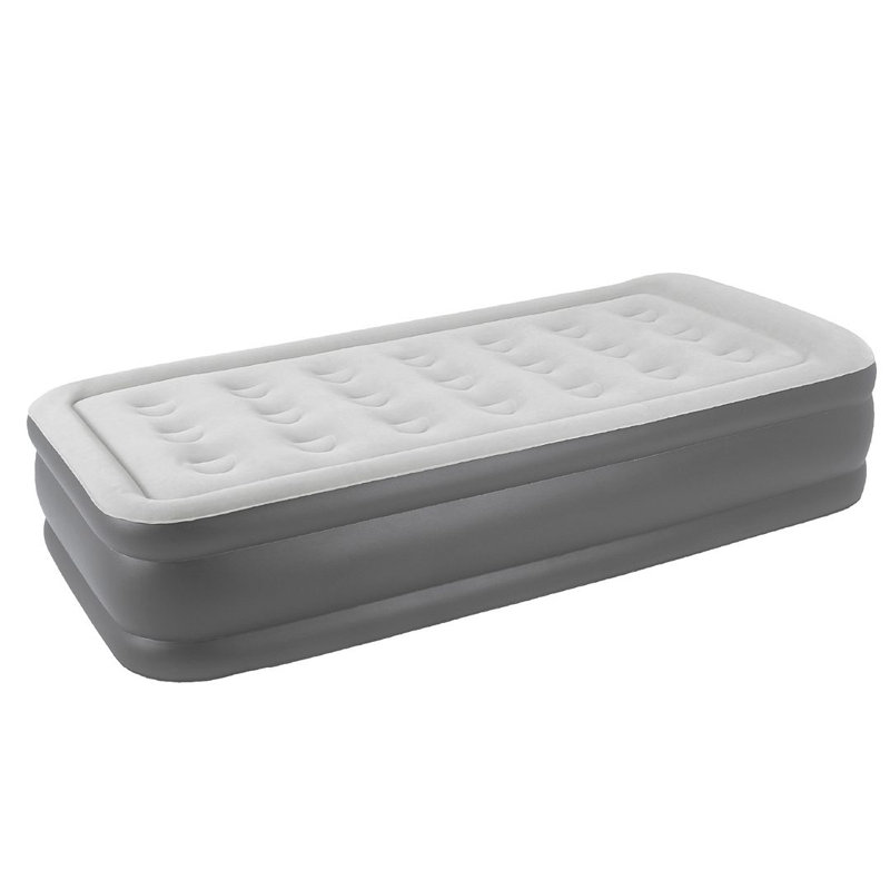 High Raised Airbed + Built in Pump, Twin, Gray