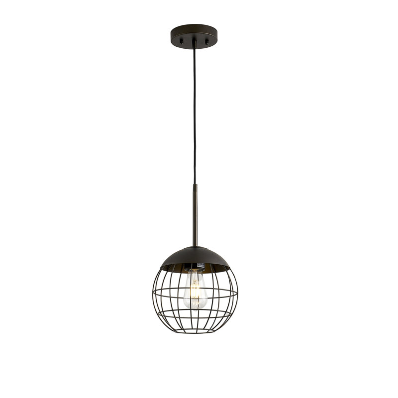 Luminaire suspendu en verre Melveen Globe, Bronze foncé