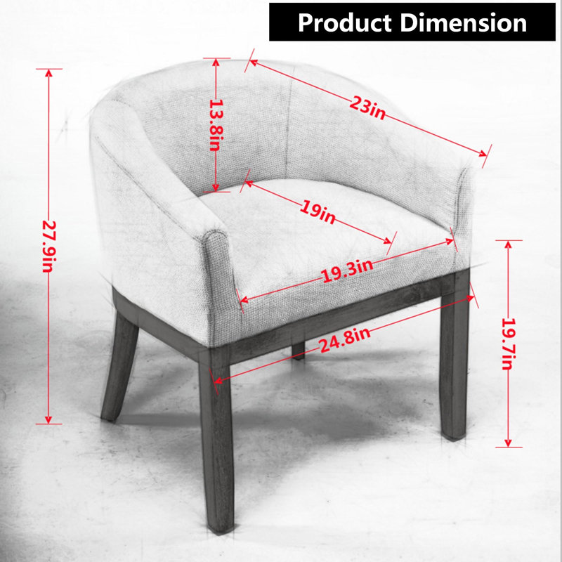 Chaise demi-tonneau Mid-Century, Noir