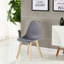 Evelin Plastic Dining Chairs with Solid Wooden Legs - Retro Side Chair for Dining Room Kitchen Living Room Office