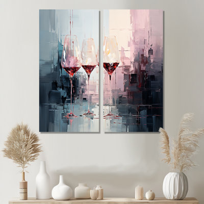 Collage profond de verres à vin - Art mural traditionnel