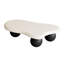 Coffee Table, 47 Inch Cloud Design With 3 Legs, Black Top White Smooth Finish, Safe For Shaped Legs Stability, - And Pet Structure-134288056-134288057