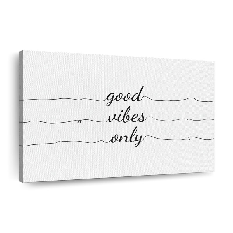 «Happiness Quotes Good Vibes Only», reproduction sur toile, H 16 po x l 24 po x P 1,25 po