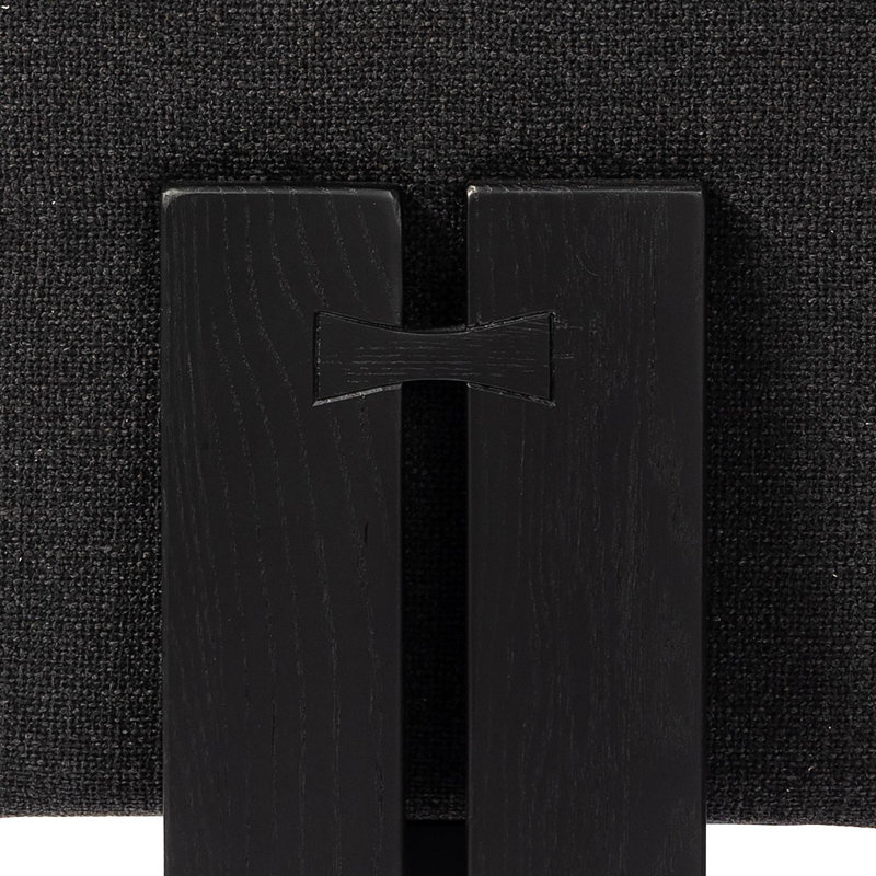Roxy Upholstered Dining Chair, Brushed Ebony Oak, Gibson Black