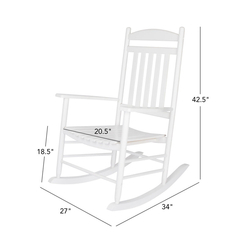 Chaise berçante d'extérieur en peuplier Aleyssa, Blanc